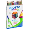 Giotto 257200 Stilnovo Bicolor, 18 pastelinių dvigubų spalvų pieštukų, 3,3 mm