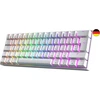 Gk61 karšto keitimo mechaninė žaidimų klaviatūra - 62 klavišų daugiaspalvis rgb led apšvietimas, skirtas pc/mac žaidėjams - iso vokiečių išdėstymas (gateron Optical Geltona, Baltas)