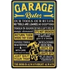 Globleland metalinis ženklas "garage Rules" metalinis ženklas garažui veržliarakčiai metalinis ženklas vintažinio stiliaus 30 x 20 cm juokinga sienų dekoracija metaliniai ženklai namų ūkio baro kavinės dekoravimui