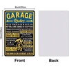 Globleland metalinis ženklas "garage Rules" metalinis ženklas garažui veržliarakčiai metalinis ženklas vintažinio stiliaus 30 x 20 cm juokinga sienų dekoracija metaliniai ženklai namų ūkio baro kavinės dekoravimui