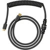 Glorious Gaming Premium spiralinis klaviatūros kabelis - paauksuotas Usb-a (pc) į Usb-c (klaviatūra), apsauga nuo susipainiojimo, dvigubo pynimo apvalkalas, 5 kontaktų aviacinis jungtis - Phantom Juodas