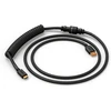 Glorious Gaming Premium spiralinis klaviatūros kabelis - paauksuotas Usb-a (pc) į Usb-c (klaviatūra), apsauga nuo susipainiojimo, dvigubo pynimo apvalkalas, 5 kontaktų aviacinis jungtis - Phantom Juodas