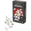 Goliath Double 9 Dominos – klasikinis šeimos stalo žaidimas vaikams nuo 5 metų – 55 sunumeruoti domino kauliukai 1–8 žaidėjams – metalinė kelioninė dėžutė domino žaidimas