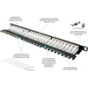 Good Connections® Patch panelis / Patch panelis - 19" - montuojamas serveryje/stovas - cat. 6a, 500 Mhz - 10-gigabit palaikymas - 24 prievadai - 0.5 U - Stp ekranuotas - atidaromas be įrankių - juodas (ral9005)