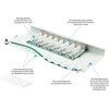 Good Connections patch panelis - stalinis - cat 6, 250 mhz - gigabit palaikymas - 8 prievadai - 0.5 u - stp ekranuotas - atidaromas be įrankių - grynai baltas (ral9010)