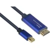 Good Connections® Smartflex Mini Displayport 1.4 į Hdmi 2.0 kabelis - 4k Uhd @ 60hz Rgb / 4:4:4 - varinis laidininkas, aliuminio korpusas - labai lankstus - tamsiai mėlynas - 1 m, 4844-sf010b, tamsiai mėlynas - Pvc