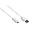 Good Connections Usb 3.2 Gen.2 kabelis - 10 Gbit/s / 3a - A tipo kištukas į Usb-c™ kištuką - aukštos kokybės varinis laidininkas - baltas - 1 m