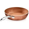 Gotham Steel Hammered Copper Collection - 24 cm keptuvė nepridegančia danga, aukščiausios kokybės indai, aliuminio sudėtis su indukcine plokšte tolygiam kaitinimui