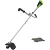 Greenworks Gd40bcb 40 V akumuliatorinis krūmapjovis su bešepetėliniu varikliu, diržais, motociklo rankena, 40 cm pjovimo pločiu, 2 mm nailoniniais siūlais arba 25 cm ašmenimis, be 40 V akumuliatoriaus ir įkroviklio