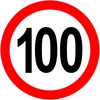 Greičio apribojimo lipdukas 100km/h ženklas Ø12 cm