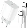Greitasis 20w tinklo įkroviklis telefonui + usb-c 1m kabelis