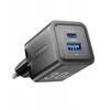 Greitasis tinklo įkroviklis Vention 30w Gan Usb-c/usb-a, juodas