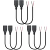 Greluma 6 vnt. Usb 2.0 moteriškas 2 kontaktų plikas laidas 30 cm Usb A 12v/3a moteriškas pigtail maitinimo kabelis su atviru galu