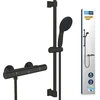 Grohe Precision Start 345972431 termostatinis dušo komplektas, taupantis vandenį ~ 9 l/min (1 srovės tipas, apsauginis užraktas ties 38°c, 60 cm dušo strypas, 175 cm dušo žarna), apvalus, chromas