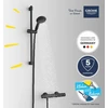 Grohe Precision Start 345972431 termostatinis dušo komplektas, taupantis vandenį ~ 9 l/min (1 srovės tipas, apsauginis užraktas ties 38°c, 60 cm dušo strypas, 175 cm dušo žarna), apvalus, chromas