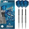 Harrows Assassin Tungsten Pro smiginis, plieninių antgalių smiginio rinkinys su dėklu, 18–40 g visų svorių, su Alamo koteliais, 100 mikronų Prime plunksnomis ir kelioniniu dėklu (24 Gr)