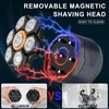 Hatteker galvos skustuvas vyrams, 7d magnetinis elektrinis skustuvas plikiems vyrams, ipx6 atsparus vandeniui šlapias/sausas vyrų priežiūros rinkinys, rotacinis skustuvo rinkinys su led indikatoriumi (mėlynas)