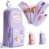 Hautstore penalas su 3 skyriais, violetinis-d, kišeninis organizatorius