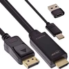 Hdmi į Displayport keitiklio kabelis, 4k 60hz, Usb maitinimas, 1.5m
