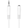 Hdsupply Ac016-015 audio stereo ilgintuvas, 3.5 mm kištukas į 3.5 mm lizdą, itin plonas dizainas, 1.50 m, baltas
