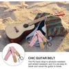 Heallily platus gitaros dirželis, dirželis per petį su širdies raštu, nailoninis uke dirželis, muzikos instrumento dirželis per petį ukulelei, mandolinai, baritonui, elektrinei bosinei gitarai, rožinis