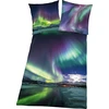 Herding Young Collection patalynės komplektas, Polar Lights reversible motyvas, pagalvės užvalkalas 80 x 80 cm, antklodės užvalkalas 135 x 200 cm, su lygiu užtrauktuku, medvilnė/renforcé