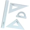 Herlitz Didelis Geometrinis Trikampis su Rankena, Skaidrus 4 dalių rinkinys