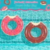 Heysplash pripučiamas plaukimo ratas, 2 vnt., 76 cm įkasto spurgos formos plaukimo lankas, pripučiamas čiužinys, sulankstomas ratas, vasaros vandens žaislas baseinui, ežerui, rožinis + rudas