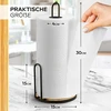 Rankšluostis Hikitchen® plieno virtuvinio popieriaus laikiklis su bambuko pagrindu - virtuvinio popieriaus laikiklis (juodas)