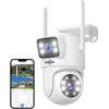 Hiseeu dvigubo objektyvo: 3mp lauko wifi stebėjimo kamera, 2.4g/5g dvigubo vaizdo ptz wifi kamera laukui, 360° besisukantis asmens aptikimas su automatiniu sekimu, spalvotas naktinis matymas, ip66