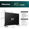 Hisense 32a5nq 80 cm (32 colių) Qled televizorius Full Hd, Smart Tv, trigubas imtuvas, Ai sporto režimas, Dolby Atmos, Share to Tv, dviguba padėtis, Wifi, žaidimų ir viešbučio režimas, juodas [2024]