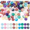Hobbiesay 120 vnt. 10 spalvų natūralaus sendinto agato karoliukai 8 mm millefiori lampwork stiklo karoliukai matinio agato palaidi karoliukai agato karoliukai apyrankėms auskarams papuošalų gamybai skylė: 1 mm
