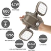 Honwell Led lauko apsaugos apšvietimas, vandeniui atsparus Ip65 belaidis apsaugos šviestuvas, 600 liumenų, judesio jutiklis, lauko baterija, lauko prožektorius, sieninis šviestuvas, apsaugos šviestuvas sodui, bronzinis