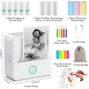 Huijutchen mini spausdintuvas, belaidis bluetooth nuotraukų spausdintuvas, nešiojamas terminis spausdintuvas, išmaniojo telefono kišeninis spausdintuvas, suderinamas su android ir ios, su 10 popieriaus ritinėlių mokslams, užrašams, nuotraukoms (baltas)