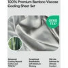 Hydro Snooze 100% organinio bambuko viskozės 3 dalių vėsus patalynės komplektas: švelnus kaip šilkas, laidus orui, įeina 1 paklodė su guma, 2 pagalvių užvalkalai, šviesiai pilka, dvigulis (140x200cm)