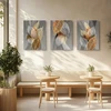 Plakatas Hyidecorart paveikslas, lapai, natūralūs auksiniai augalai, lapų sienos paveikslas, modernus drobės paveikslas svetainei, miegamajam, virtuvei, valgomajam ir biurui (50 cm x 70 cm x 3 dalys)