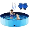 Icelus 120 x 30 cm šunų baseinas, sulankstomas šunų irklavimo baseinas, plaukimo baseinas, katėms, šunų vonia, baseinas šunims, katėms, pvc, neslystanti naminių gyvūnėlių vonia
