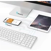 Iclever bluetooth klaviatūra, bk10 belaidė klaviatūra su 3 bluetooth kanalais, itin plona įkraunama qwertz vokiška belaidė klaviatūra, belaidė mac klaviatūra, skirta ios, android, windows, balta