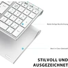 Iclever bluetooth klaviatūra, bk10 belaidė klaviatūra su 3 bluetooth kanalais, itin plona įkraunama qwertz vokiška belaidė klaviatūra, belaidė mac klaviatūra, skirta ios, android, windows, balta