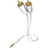 Inakustik 003100005 Star Jack adapteris 3,5 mm lizdas į 2 x Rca skirtas išmaniesiems telefonams, planšetiniams kompiuteriams ar kompiuteriams prijungti prie hifi stiprintuvo 0,5 m baltas ekranas nuo išorinių trukdžių