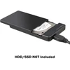 Kietasis diskas Inateck usb 3.0 hdd sata išorinis standžiojo disko dėklas, tinkamas 9,5 mm 7 mm 2,5 colio sata hdd ir ssd, be įrankių (fe2004)