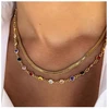 Inilbran Boho spalvingas kalnų krištolas vėrinys chokeris daugiasluoksnis vaivorykštinis krištolo karolių grandinėlė įvairiaspalviai karoliai auksinė gyvatės grandinėlės papuošalai moterims ir mergaitėms
