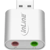 Stiprintuvas Inline® 33051s usb garso plokštė, aliuminio korpusas, sidabrinė