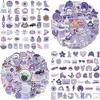 Iospkkio® 100 vienetų violetinės pasaulio lipdukai mieli pasaulio stiliaus estetiniai lipdukai mieloms mergaitėms nešiojamam kompiuteriui, sąsiuviniui, riedlentei, lagaminui paaugliams (violetiniai)