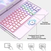 Ipad 9-osios kartos 10.2 colių 2021 dėklas, daugiafunkcis jutiklinis dėklas su apšvietimu, 360 laipsnių pasukimas ir pieštuko laikiklis, apsauginis dėklas su bluetooth apšviesta klaviatūra, skirtas Ipad 10.2