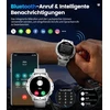 Išmanusis laikrodis Lige Išmanusis karinis laikrodis vyrams su Led žibintuvėliu 530 Mah, 1.43 colio Amoled sportinis laikrodis, skirtas Android Ios, Ip68 atsparus vandeniui fitneso laikrodis su 120+ sporto režimų, širdies ritmo, Spo2 miego monitoriumi, 3 apyrankės