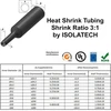 Isolatech termokembančioji mova, parduodama metrais, balta, be klijų, skersmuo 4.5 mm, 1 metras, susitraukimo santykis 3:1, polietileno rinkinys kabelių izoliavimui, litavimo jungtys, nepažymėta, atspari uv spinduliams