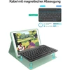 Iveoppe Ipad klaviatūra su dėklu (9-osios/8-osios/7-osios kartos), magnetinis nuimamas Qwertz išdėstymas, skirtas Ipad Air 3 ir Pro 10.5 (žalia)