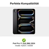 Iveoppe klaviatūra, skirta ipad pro 11 colių 2024 (m4), dėklas su klaviatūra, skirtas ipad pro 5-os kartos, magnetinė nuimama bluetooth qwertz dėklo klaviatūra, skirta ipad pro 11 colių 2024, juoda