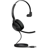 Jabra Evolve2 50 - laidinės mono ausinės su oro komfortu - aktyvus triukšmo slopinimas (anc) - sertifikuota Ms Teams - suderinama su kitomis platformomis - juoda